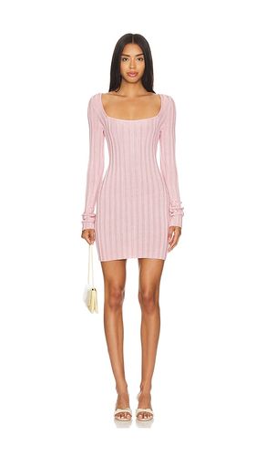 Slinky Rib Mini Dress in Pink. - size L (also in M, S, XS) - GUIZIO - Modalova