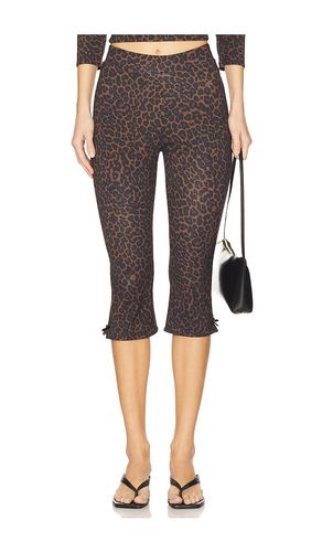 X REVOVLE Caria Capri Printed Mesh Pants in Brown. - size L (also in M, S, XL, XS) - GUIZIO - Modalova