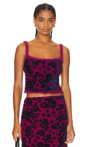 Velvet Burnout Top in Purple. - size L (also in M) - GUIZIO - Modalova