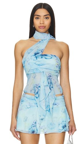 Chiffon Wrap Around Top in Blue. - size M (also in XS, XXS) - GUIZIO - Modalova