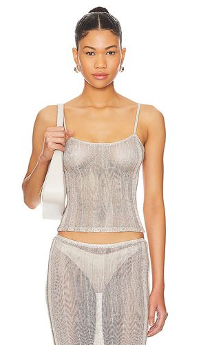 Slinky Rib Knit Tank in Metallic . - size M (also in XL, XXS) - GUIZIO - Modalova