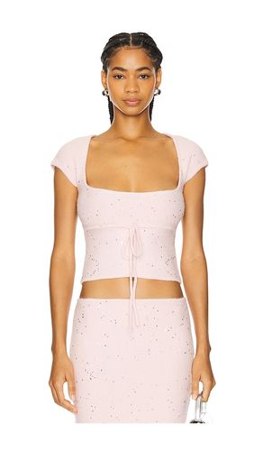 Miki Sequin Knit Top in Pink. - size L (also in M, S) - GUIZIO - Modalova