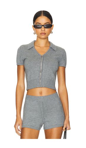 Calesia zip-up top en color gris talla L en - Grey. Talla L (también en M, S, XL) - GUIZIO - Modalova