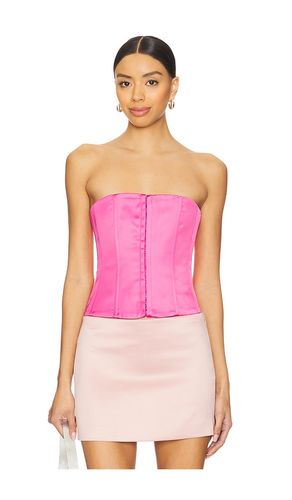 Satin Lace Up Corset in Pink. - size L (also in M, S, XL, XS, XXL, XXS) - GUIZIO - Modalova