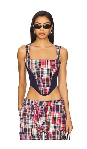 Mina Patchwork Corset in Red. - size L (also in M, S, XS, XXS) - GUIZIO - Modalova