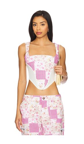 Mina Patchwork Corset in Pink. - size L (also in M, S, XS, XXS) - GUIZIO - Modalova