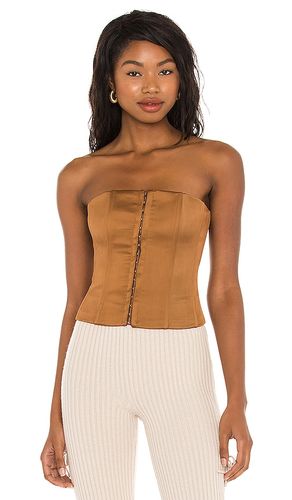 Satin Corset Top in Cognac. - size L (also in M, S, XS) - GUIZIO - Modalova