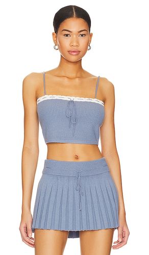 Cielo Rib Knit Top in Blue. - size L (also in M, S, XL, XS) - GUIZIO - Modalova
