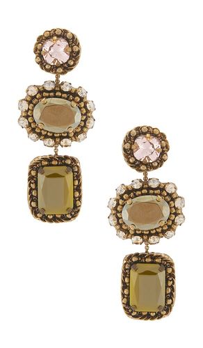 Pendientes largos rehman en color verde oliva talla all - Deepa Gurnani - Modalova