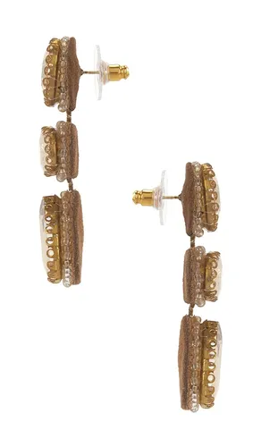 Pendientes largos hadlee en color oro metálico talla all - Deepa Gurnani - Modalova