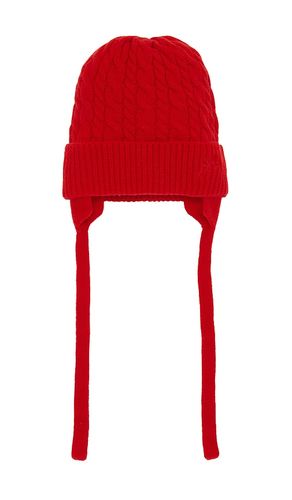 Cashmere Mix Turn Up Tie Beanie in - Damson Madder - Modalova
