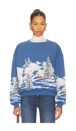 Alpine Ski Scene Oversized Crew Sweatshirt in Blue. - size L/XL (also in S/M) - DAYDREAMER - Modalova