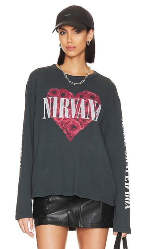 Camiseta de banda nirvana flower heart en color negro talla L en - Black. Talla L (también en M, S) - DAYDREAMER - Modalova