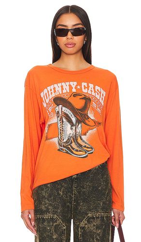 Camiseta johnny cash boots and hat en color naranja talla M en - Orange. Talla M (también en XS) - DAYDREAMER - Modalova