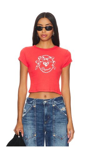 Bow Pointelle Baby Tee in Red. - size M (also in L, S, XL, XS) - DAYDREAMER - Modalova