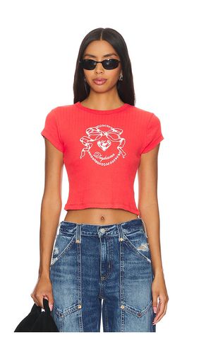 Bow pointelle baby tee in color red size M in - Red. Size M (also in L, S, XL, XS) - DAYDREAMER - Modalova