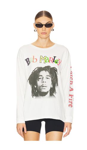 Bob Marley Catch A Fire Relaxed Long Sleeve Tee Shirt in White. - size L (also in M, S, XL, XS) - DAYDREAMER - Modalova