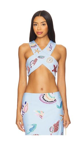 KShell Hand Beaded Top in Blue. - size L (also in M, XS) - Oceanus - Modalova