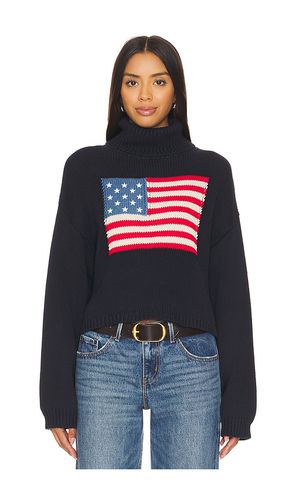 American Flag Cropped Turtleneck Sweater in Navy. - size L (also in M, S, XL, XS) - Denimist - Modalova