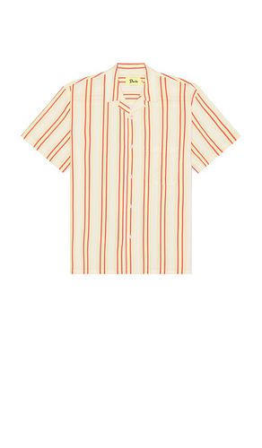 Stripe Leisure Stretch Button Up Shirt in Orange. - size L (also in M, S, XL/1X) - Duvin Design - Modalova