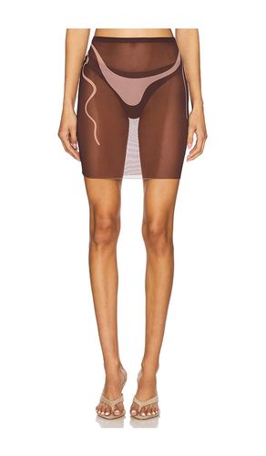 Tan Lines Mesh Mini Skirt in Brown. - size L (also in XS) - Di Petsa - Modalova