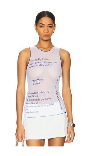Wet Script Tank Top in White. - size S (also in XS) - Di Petsa - Modalova