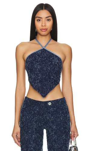 Frayed Denim Halter Top in . - size M (also in S, XL) - Di Petsa - Modalova