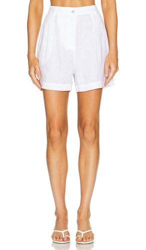 Linen Pleated Short in White. - size L (also in M, XL, XS) - DONNI. - Modalova