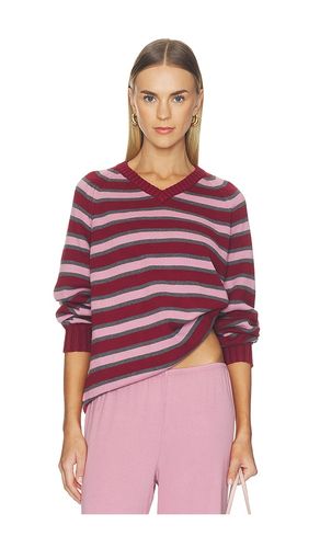 Suéter de punto de algodón con cuello en v y rayas en color multi talla L (también en M, S) - DONNI. - Modalova