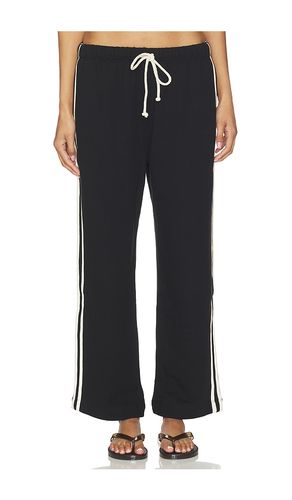 The Eco-Terry Stripe Crop Pant in Black. - size S (also in M) - DONNI. - Modalova