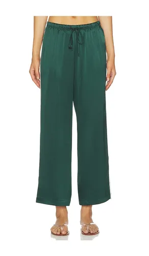 The Silk Stripe Crop Pant in Green. - size M (also in S, XS) - DONNI. - Modalova