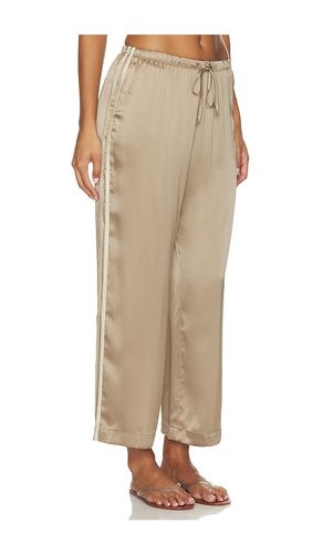 The Silk Stripe Crop Pant in Brown. - size XS (also in S, M, L, XL) - DONNI. - Modalova