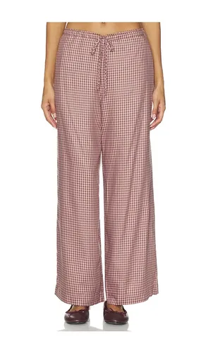 The Tencel Plaid Tie Pant in Pink. - size M (also in S, XS, XXS) - DONNI. - Modalova
