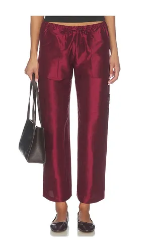 The Taffeta Drawstring Cargo Pant in Red. - size M (also in S) - DONNI. - Modalova