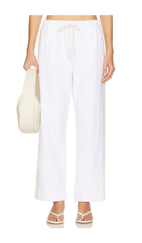 The Eco-terry Stripe Crop Pant in White. - size M (also in S, XS) - DONNI. - Modalova