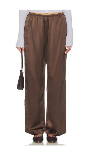 The Silk Simple Pant in Brown. - size L (also in M, S, XS, XXS) - DONNI. - Modalova