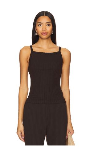 The Sweater Rib Spaghetti Tank in Brown. - size L (also in S, XL) - DONNI. - Modalova