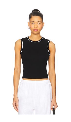 Baby Rib Contrast Tank Top in Black. - size M (also in XS) - DONNI. - Modalova