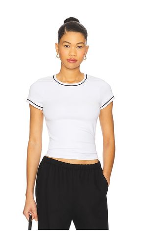 Baby Rib Contrast Tee in White. - size S (also in XS) - DONNI. - Modalova
