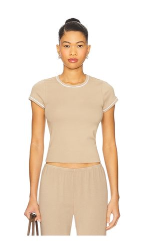 Baby Rib Contrast Tee in Beige. - size S (also in XS) - DONNI. - Modalova