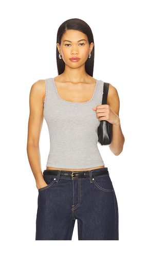 Vintage Rib Lace Tank Top in Light Grey. - size M (also in S, XS) - DONNI. - Modalova
