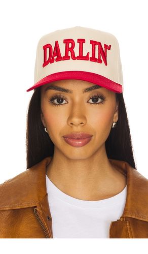 Patch Puff Embroider Cap in Cream - Darlin - Modalova