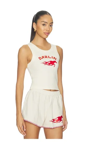 Hot Bronc Crop Tank in Cream. - size XS (also in M, L) - Darlin - Modalova