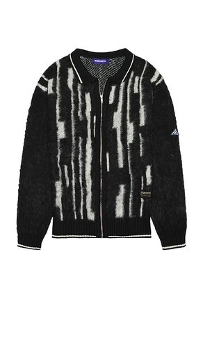 Ikat Long Sleeve Knitted Zip-Up Polo in Navy. - size L (also in M) - Deva States - Modalova