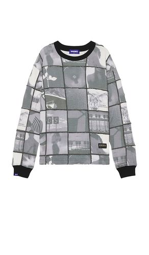Precious Waffle Patchwork Long Sleeve Tee in Grey. - size L (also in M, S) - Deva States - Modalova