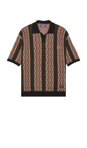 Hexagons Knitted Polo in Black. - size L (also in M, S, XL/1X) - Deva States - Modalova