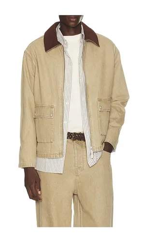 Washed Zipped Denim Jacket in Khaki in . Size L. Also in M, S - DrÃ´le De Monsieur - Modalova