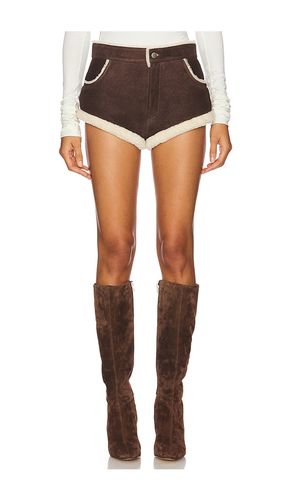 Lottie Fur Trim Shorts in Brown. - size M (also in S) - Ducie - Modalova