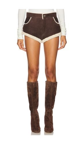 Lottie Fur Trim Shorts in Brown. - size M (also in S, XS) - Ducie - Modalova