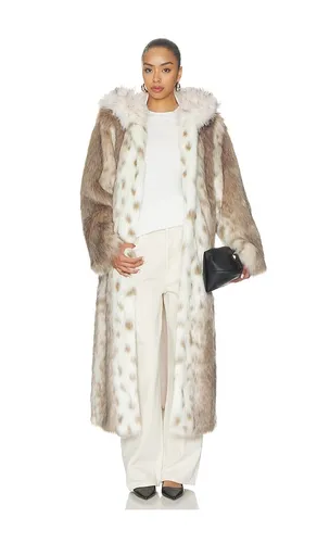 Dina Long Faux Fur Coat in Beige. - size M (also in S, XS) - Ducie - Modalova